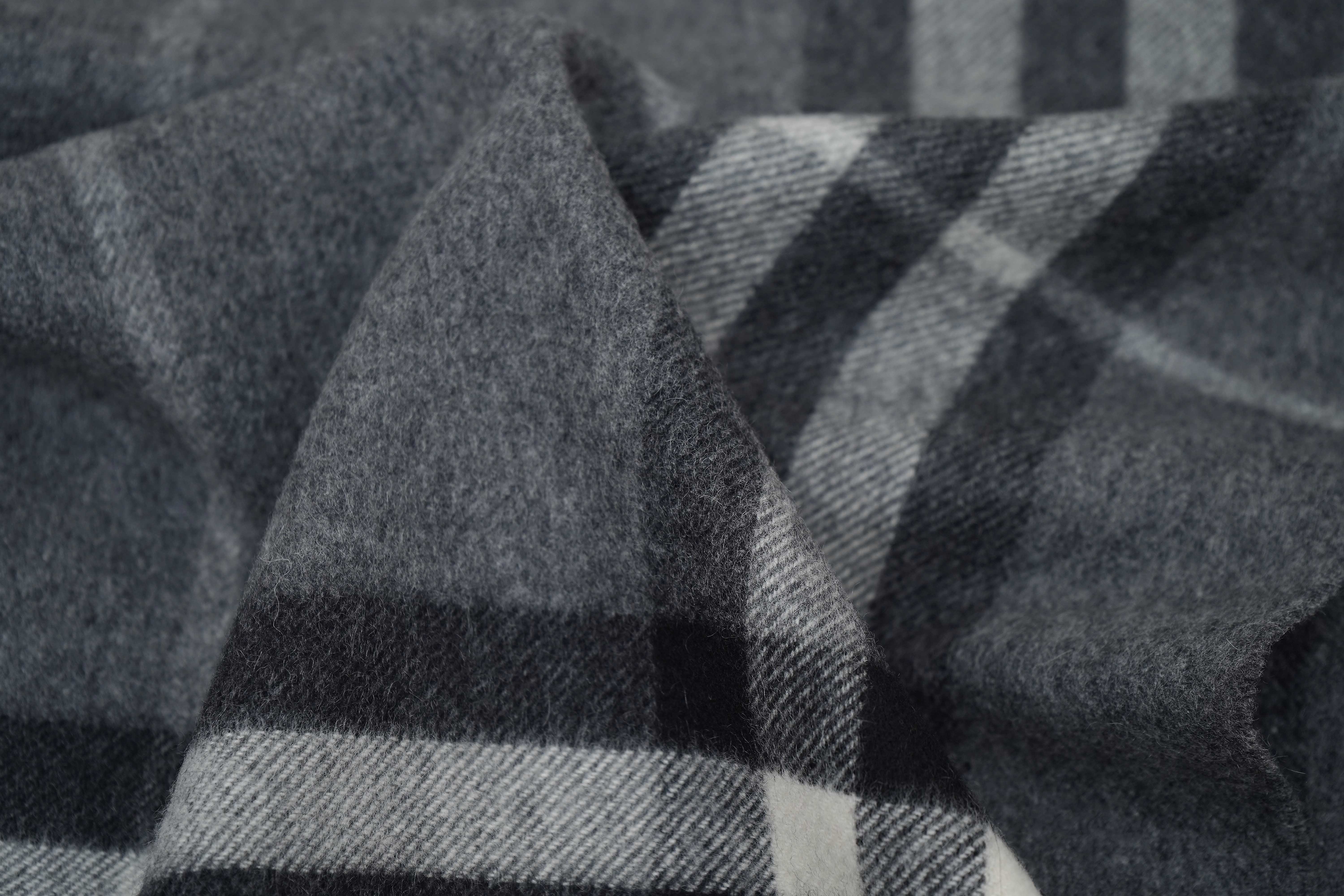 Classic Check Cashmere Grey Scarf
