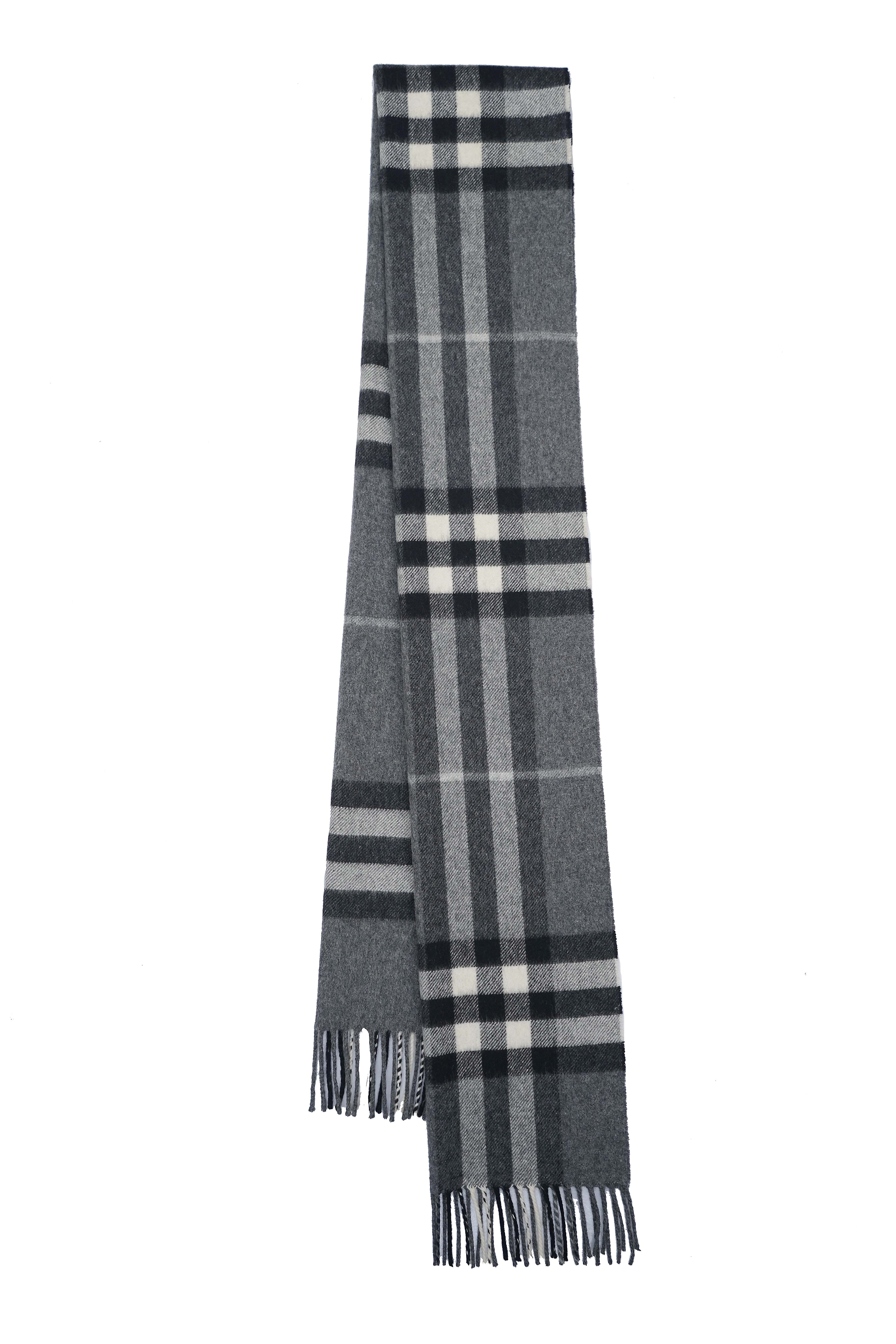 Classic Check Cashmere Grey Scarf