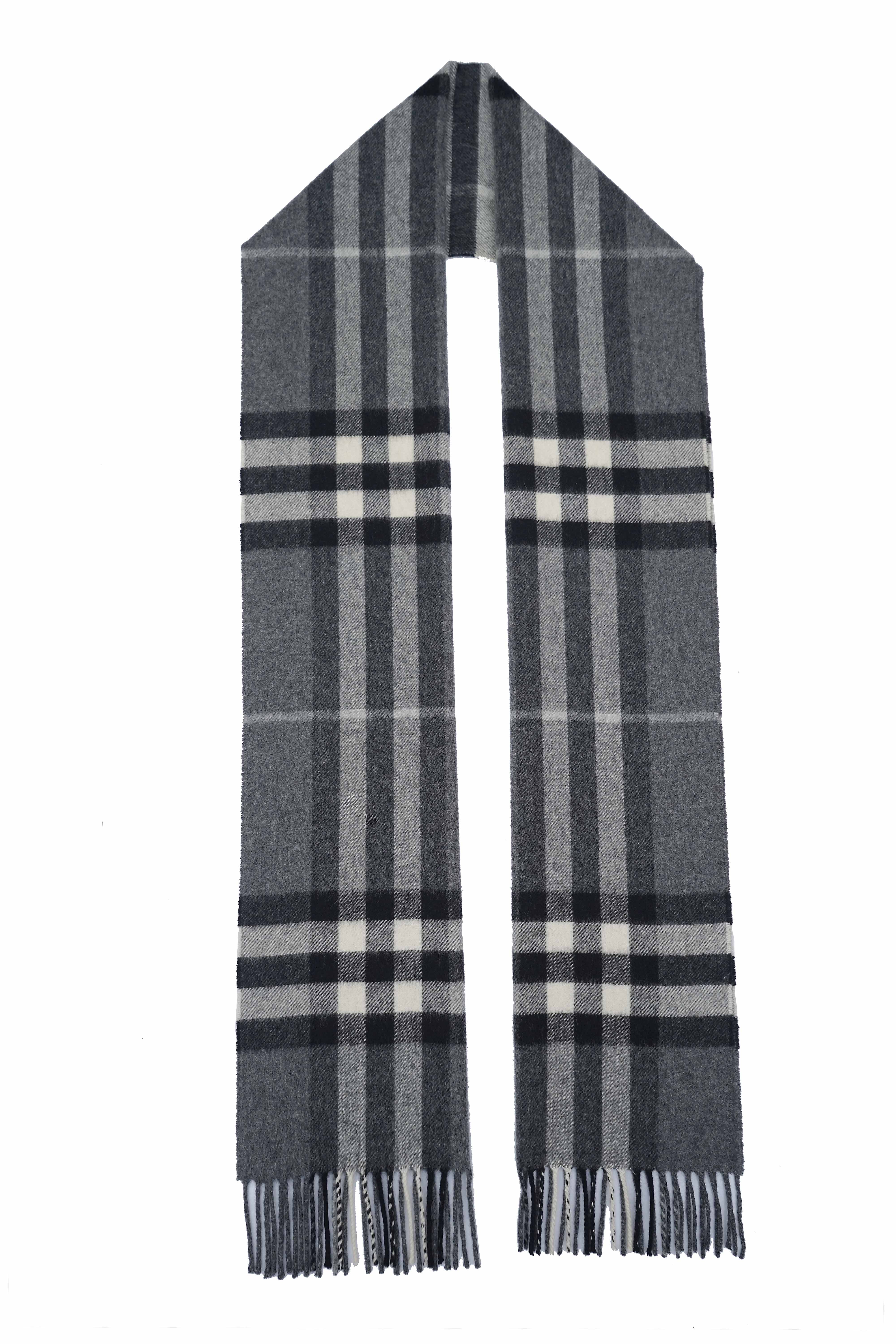 Classic Check Cashmere Grey Scarf