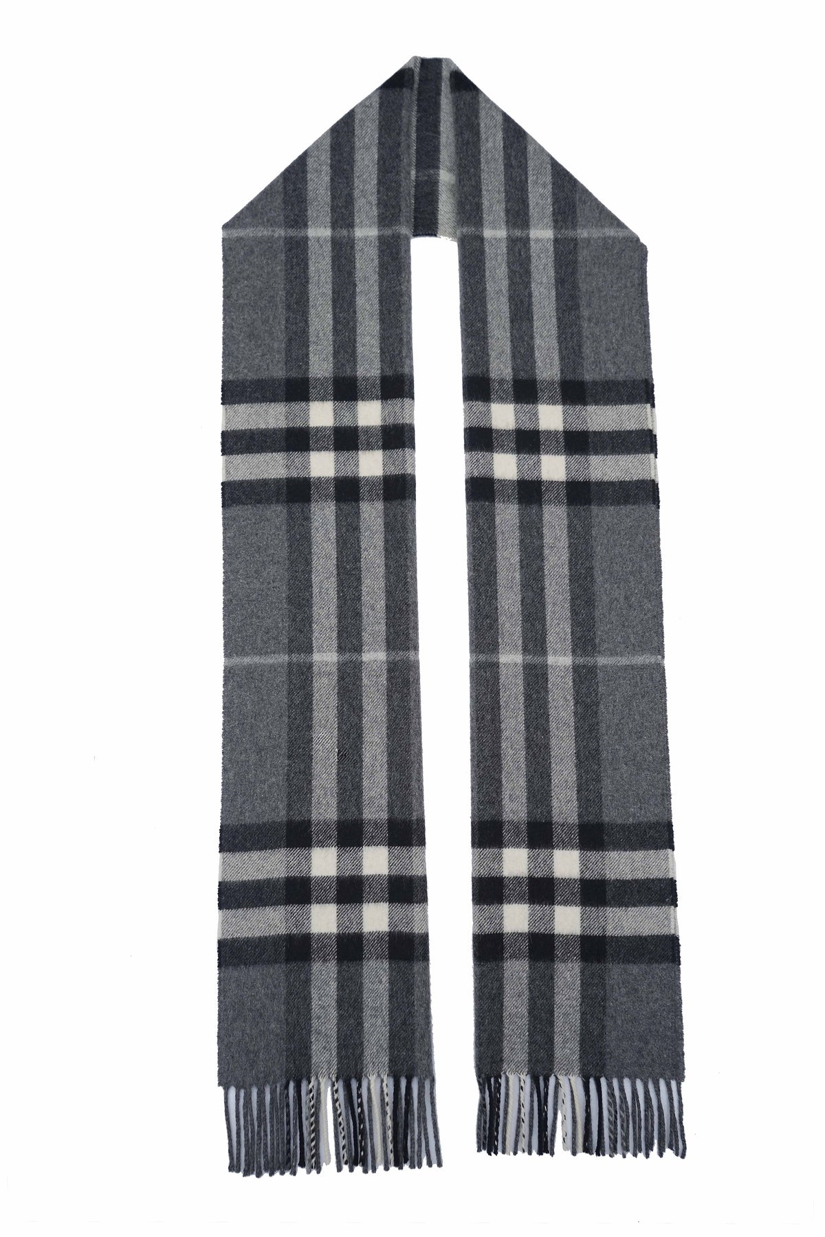 Classic Check Cashmere Grey Scarf