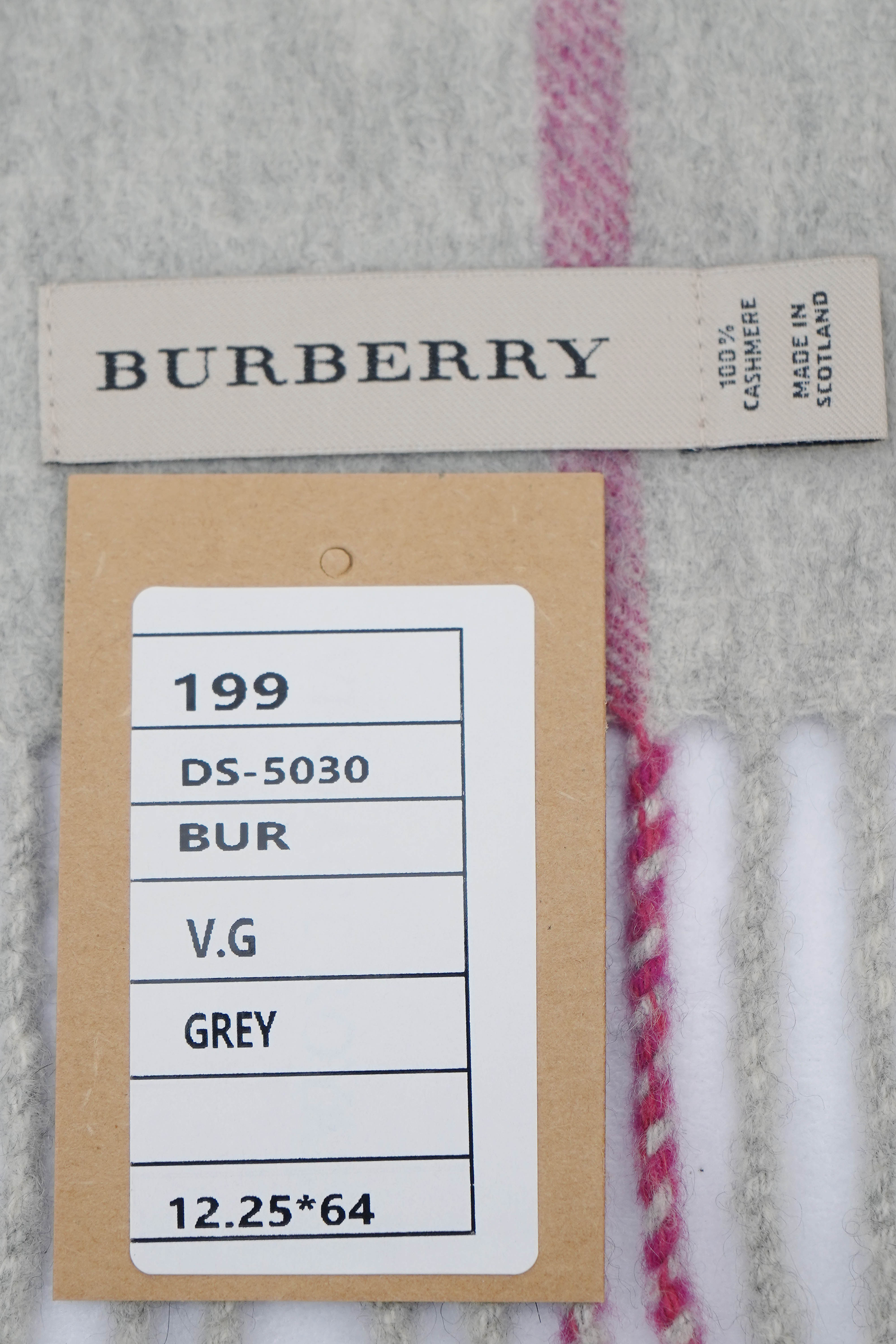 Classic Check Cashmere Grey Scarf
