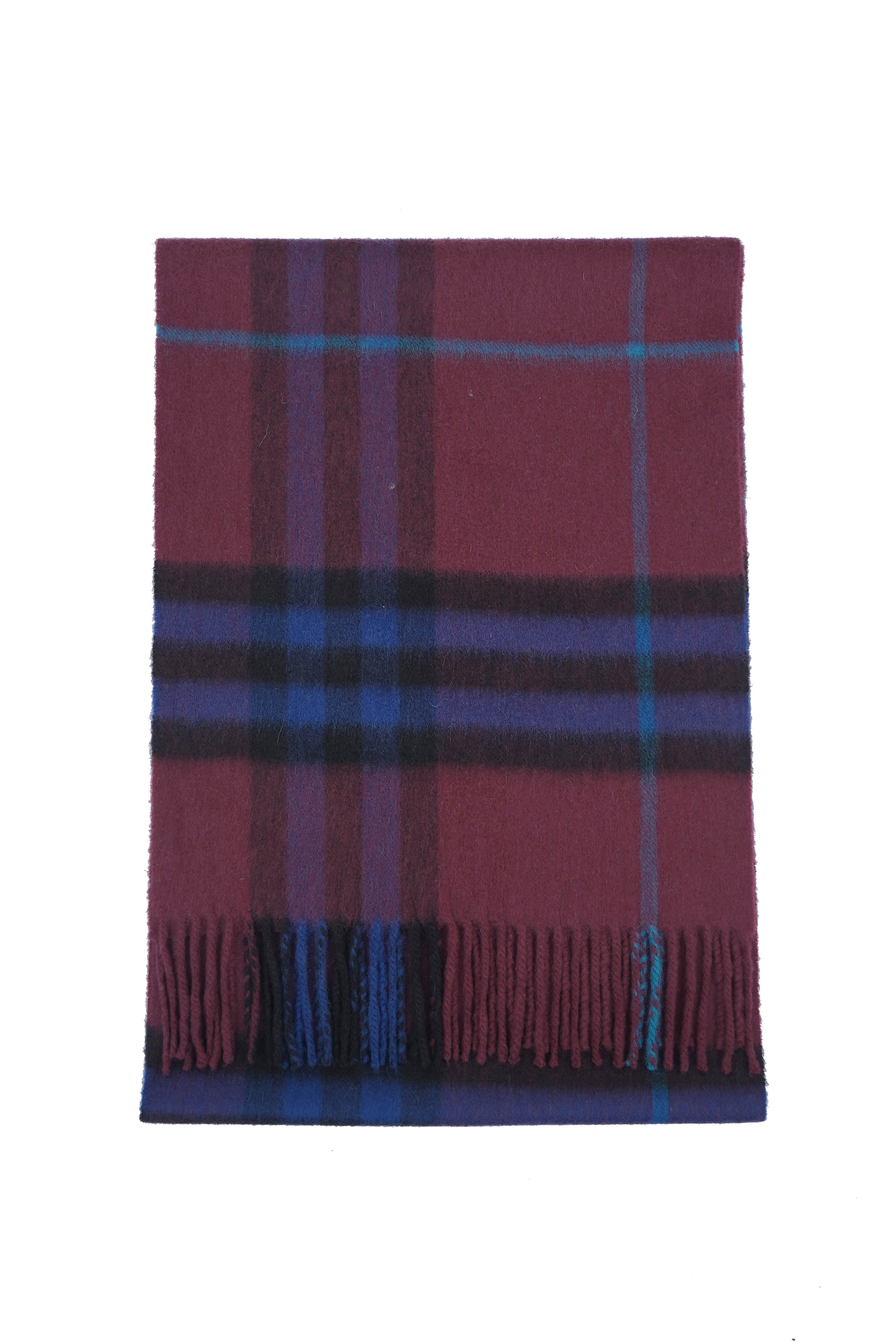 Classic Check Cashmere Burgundy Scarf