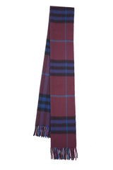 Check Cashmere Burgundy Scarf