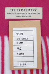 Burberry Pre-Owned Check Cashmere Pink Scarf