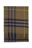 Classic Check Cashmere Military Green Scarf
