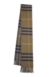 Classic Check Cashmere Military Green Scarf