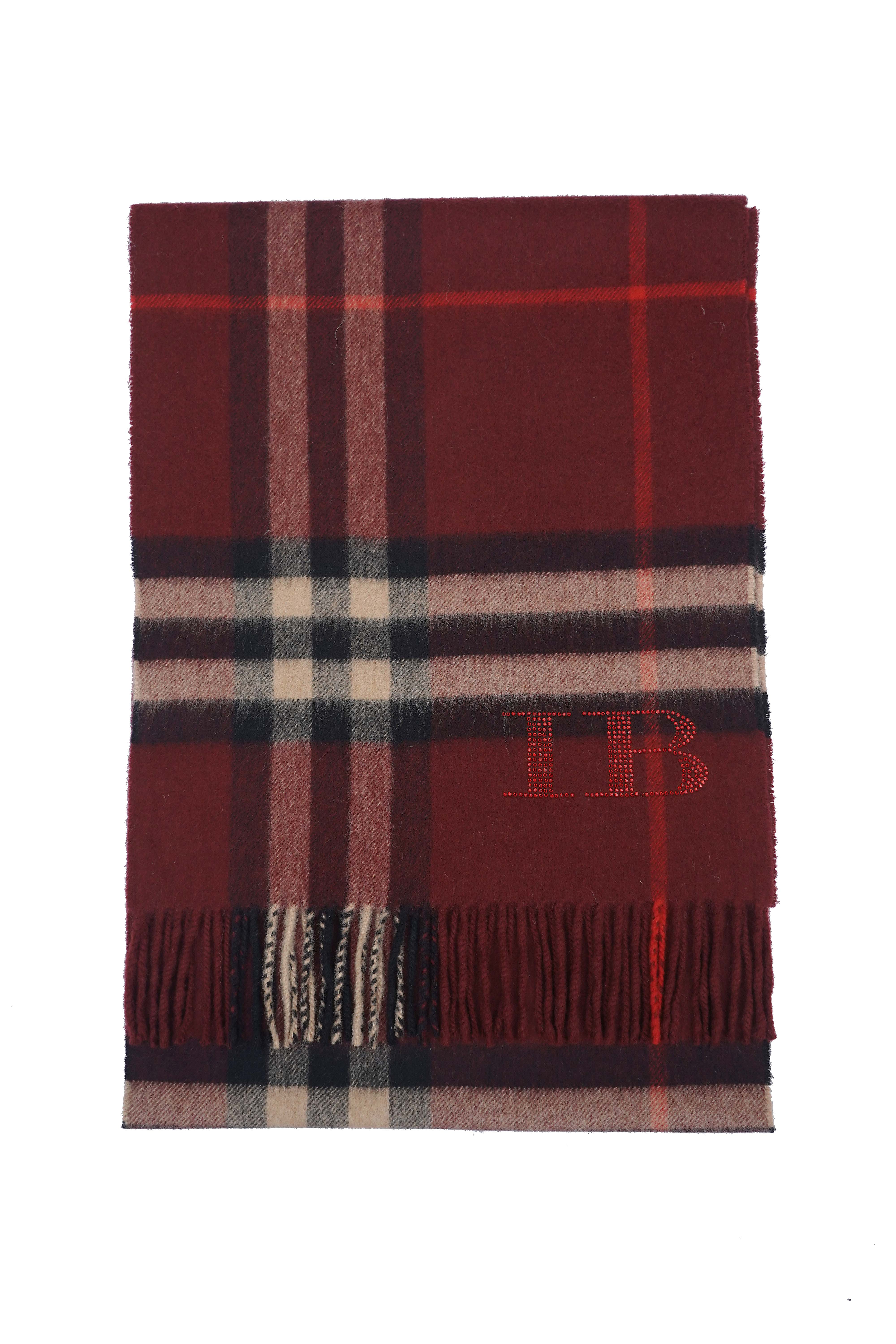 Classic Check Cashmere Maroon Scarf