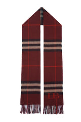 Check Cashmere Maroon Scarf