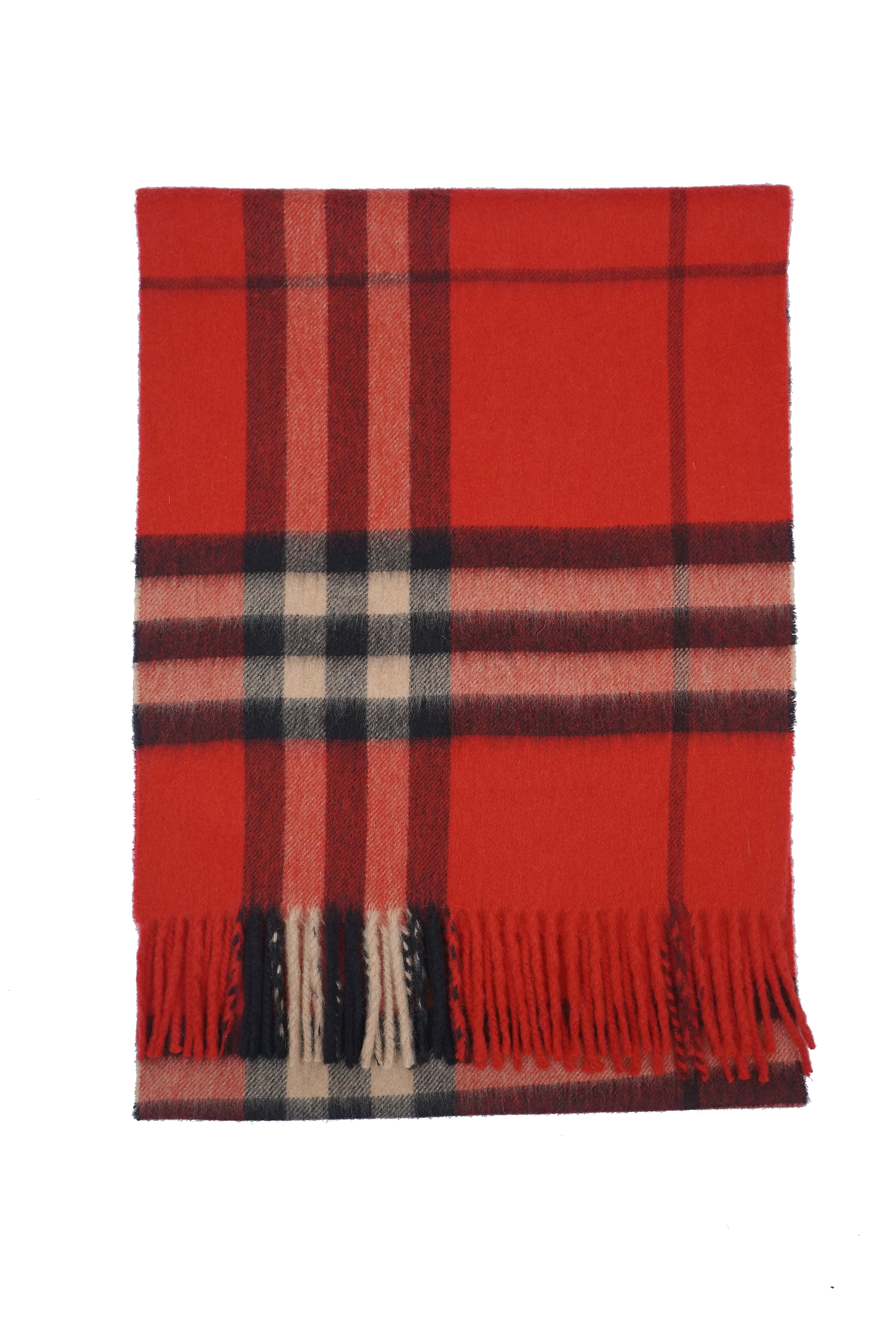 Classic Check Cashmere Red Scarf