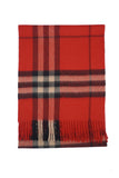 Classic Check Cashmere Red Scarf