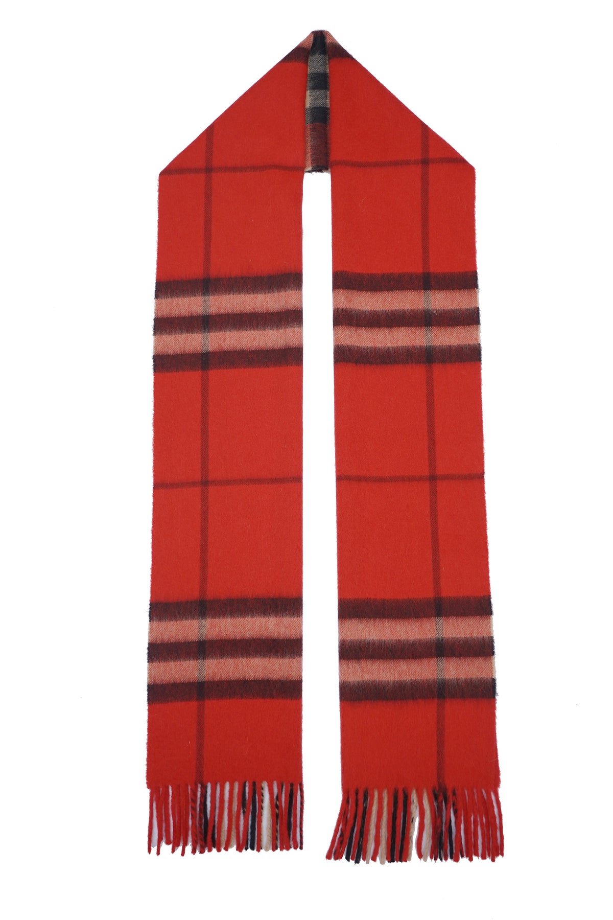 Classic Check Cashmere Red Scarf