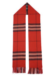 Classic Check Cashmere Red Scarf