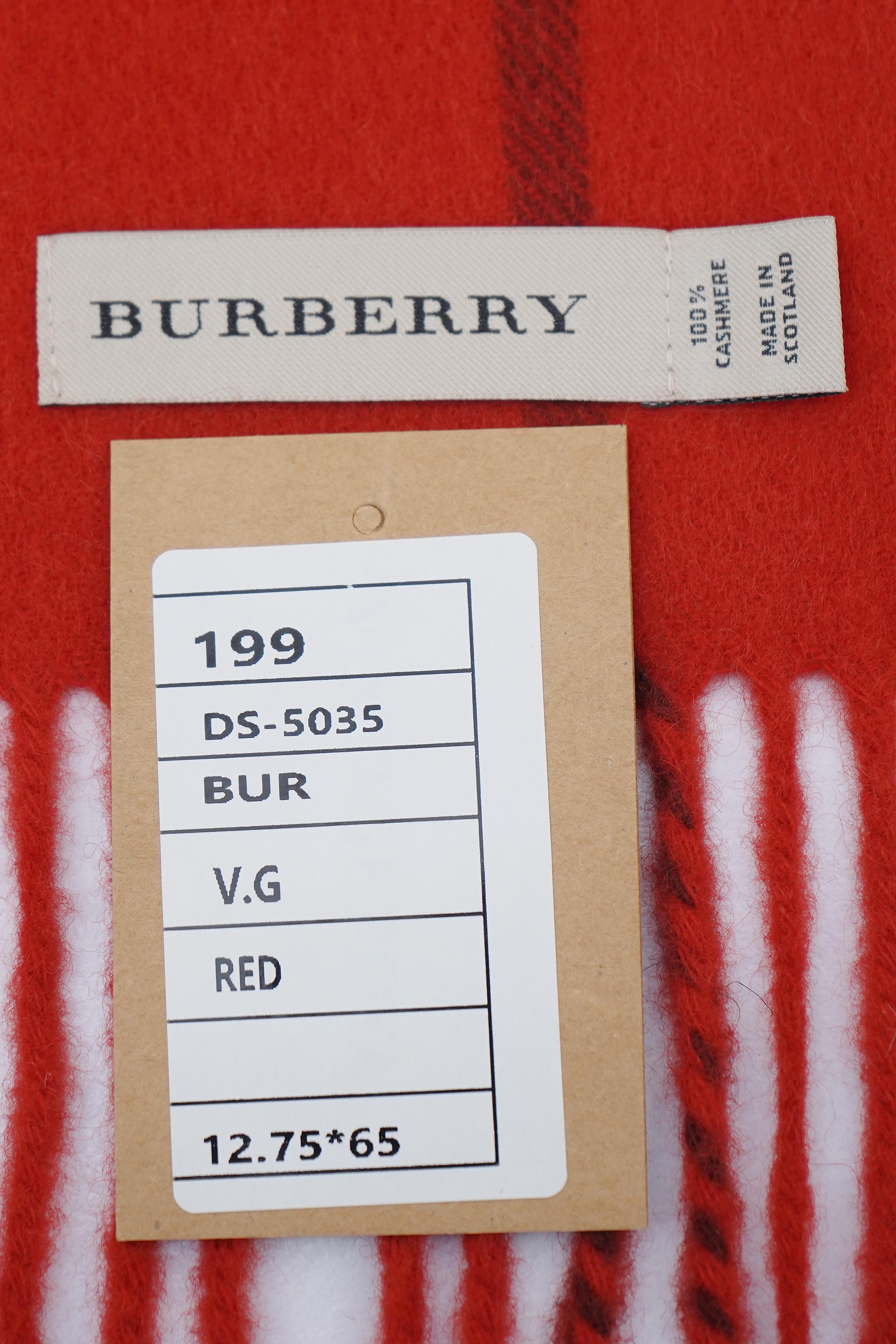 Classic Check Cashmere Red Scarf