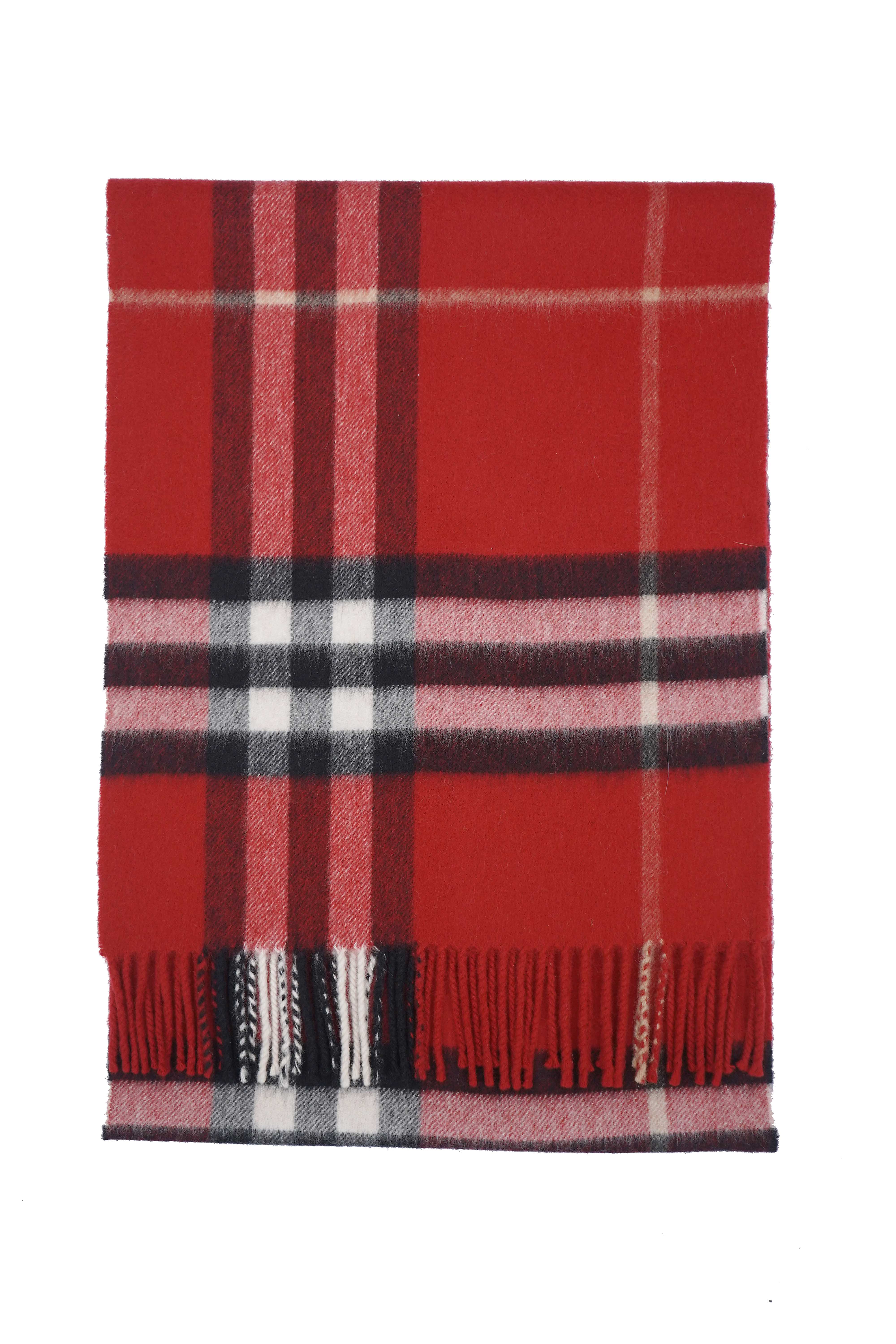 Classic Check Cashmere Red Scarf