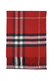 Classic Check Cashmere Red Scarf