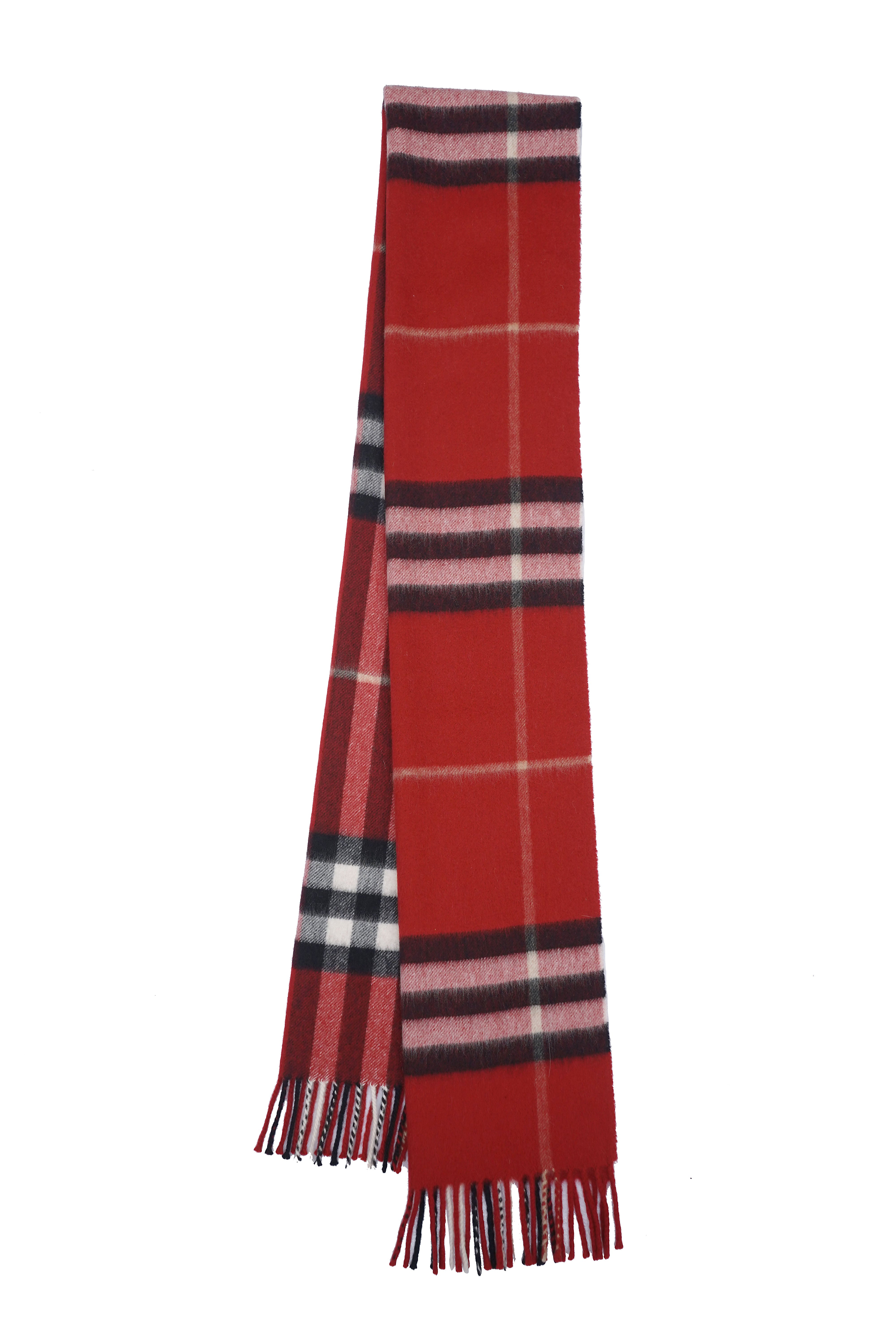 Classic Check Cashmere Red Scarf