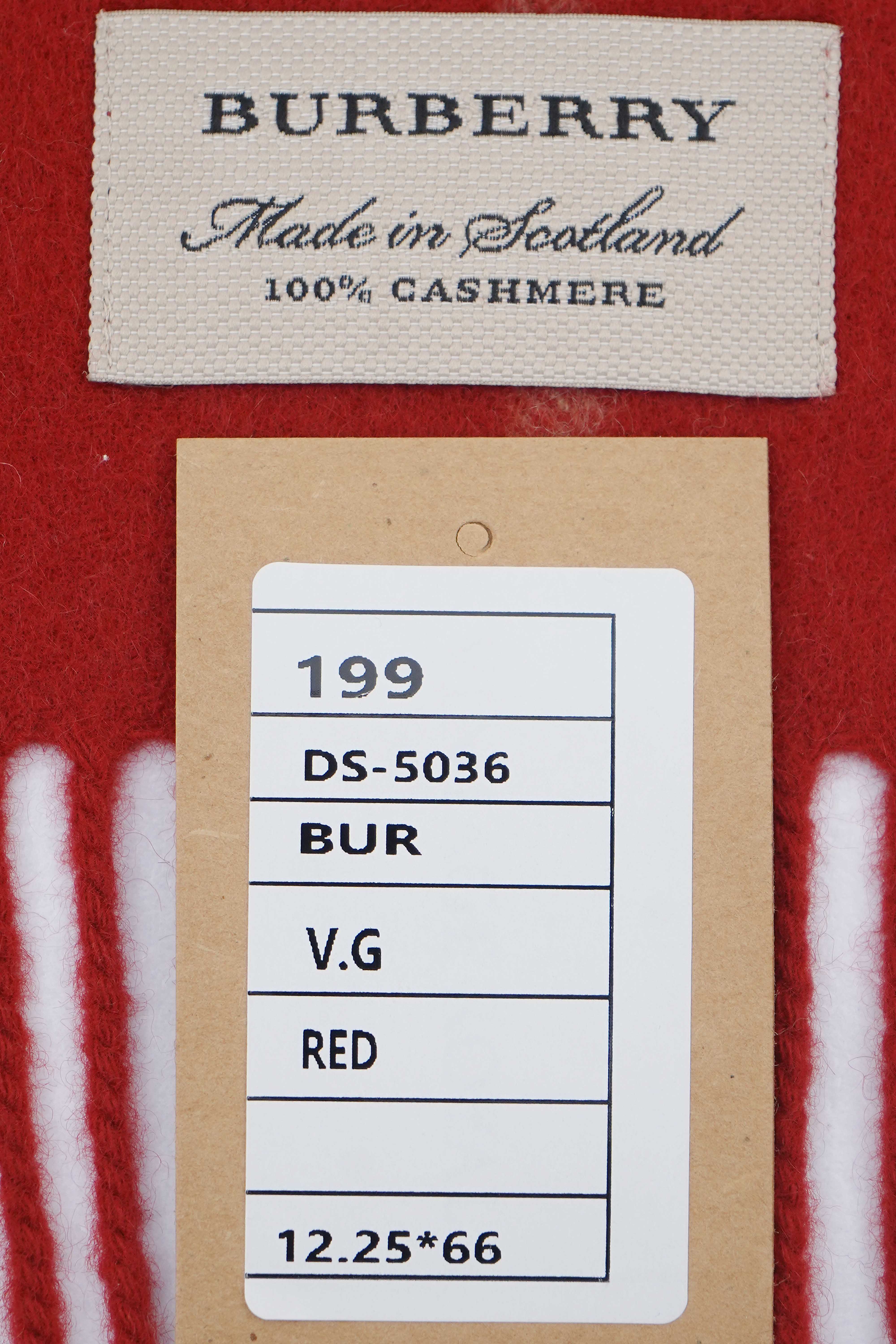 Classic Check Cashmere Red Scarf