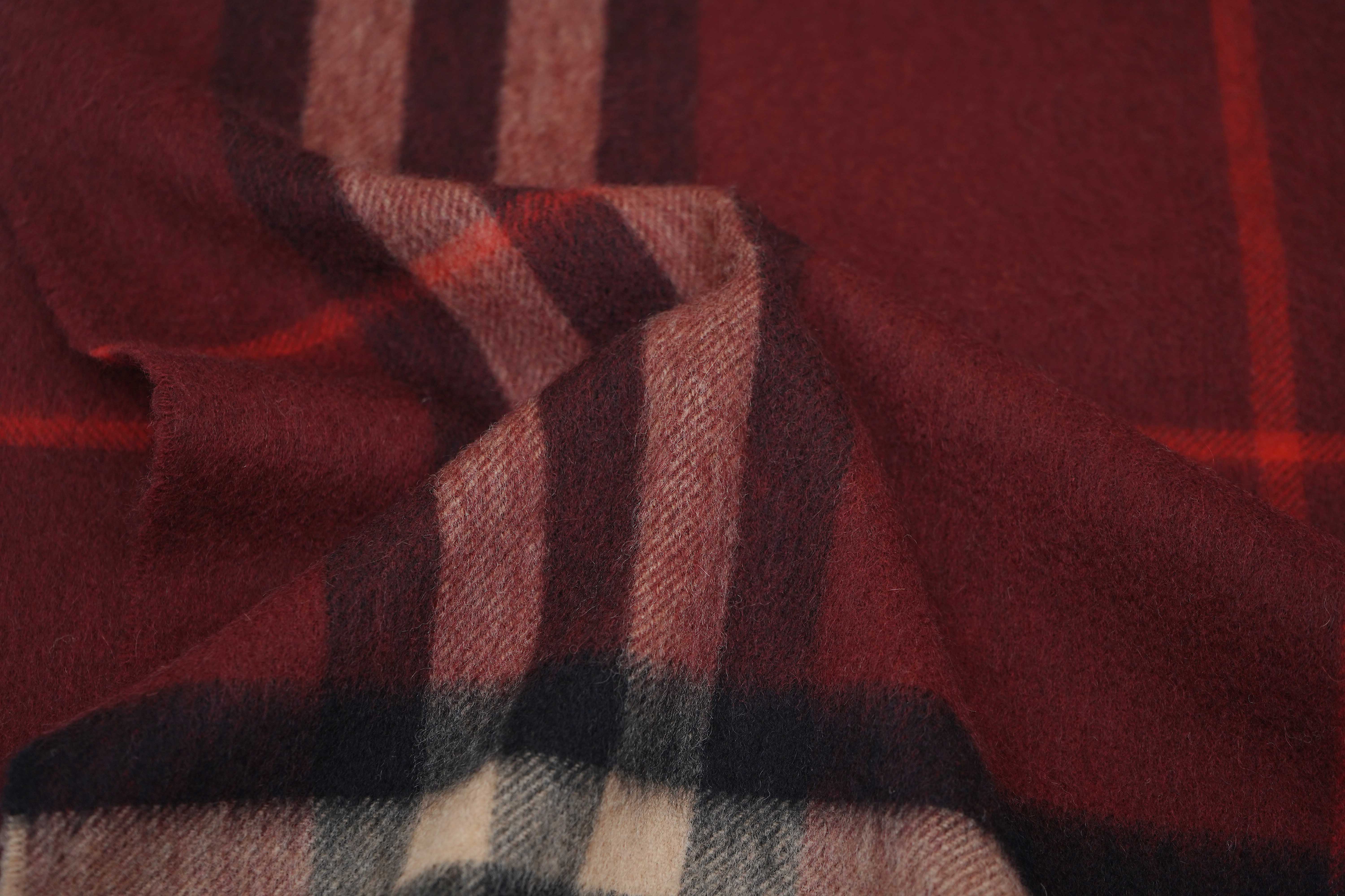 Classic Check Cashmere Maroon Scarf