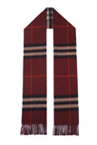 Classic Check Cashmere Maroon Scarf