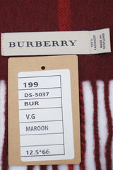 Burberry Pre-Owned Check Cashmere Maroon Scarf