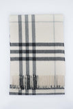 Classic Check Cashmere Ecru/Off-White Scarf