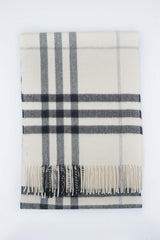 Burberry Pre-Owned Check Cashmere Ecru/Off-White Scarf