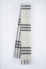 Burberry Pre-Owned Check Cashmere Ecru/Off-White Scarf