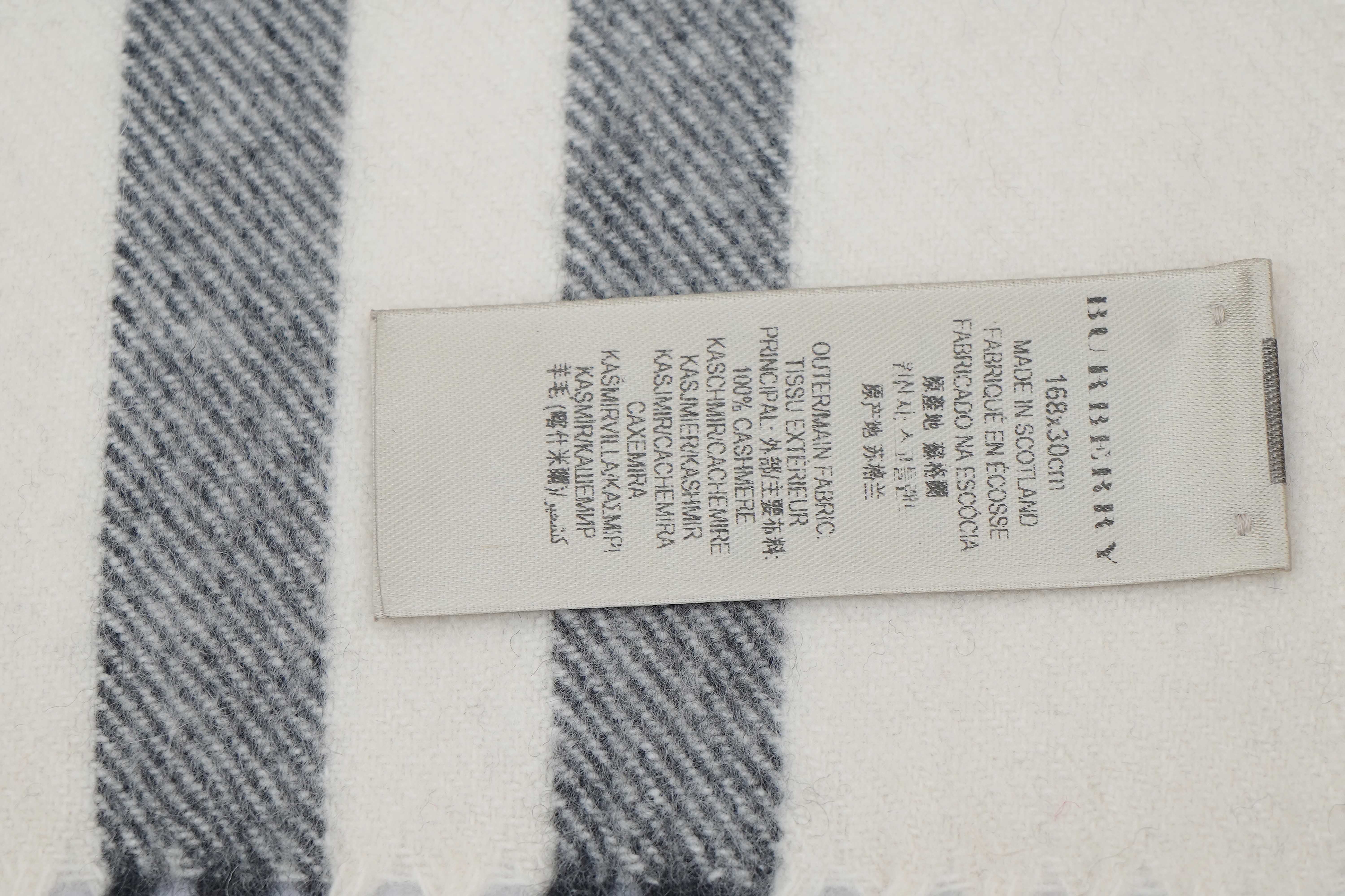 Classic Check Cashmere Ecru/Off-White Scarf