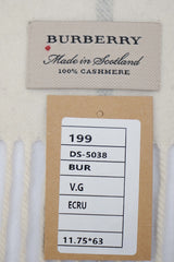 Burberry Pre-Owned Check Cashmere Ecru/Off-White Scarf