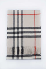 Burberry Pre-Owned Check Cashmere Ecru/Off-White Scarf