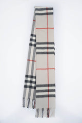 Burberry Pre-Owned Check Cashmere Ecru/Off-White Scarf
