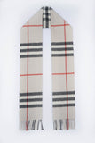 Classic Check Cashmere Ecru/Off-White Scarf