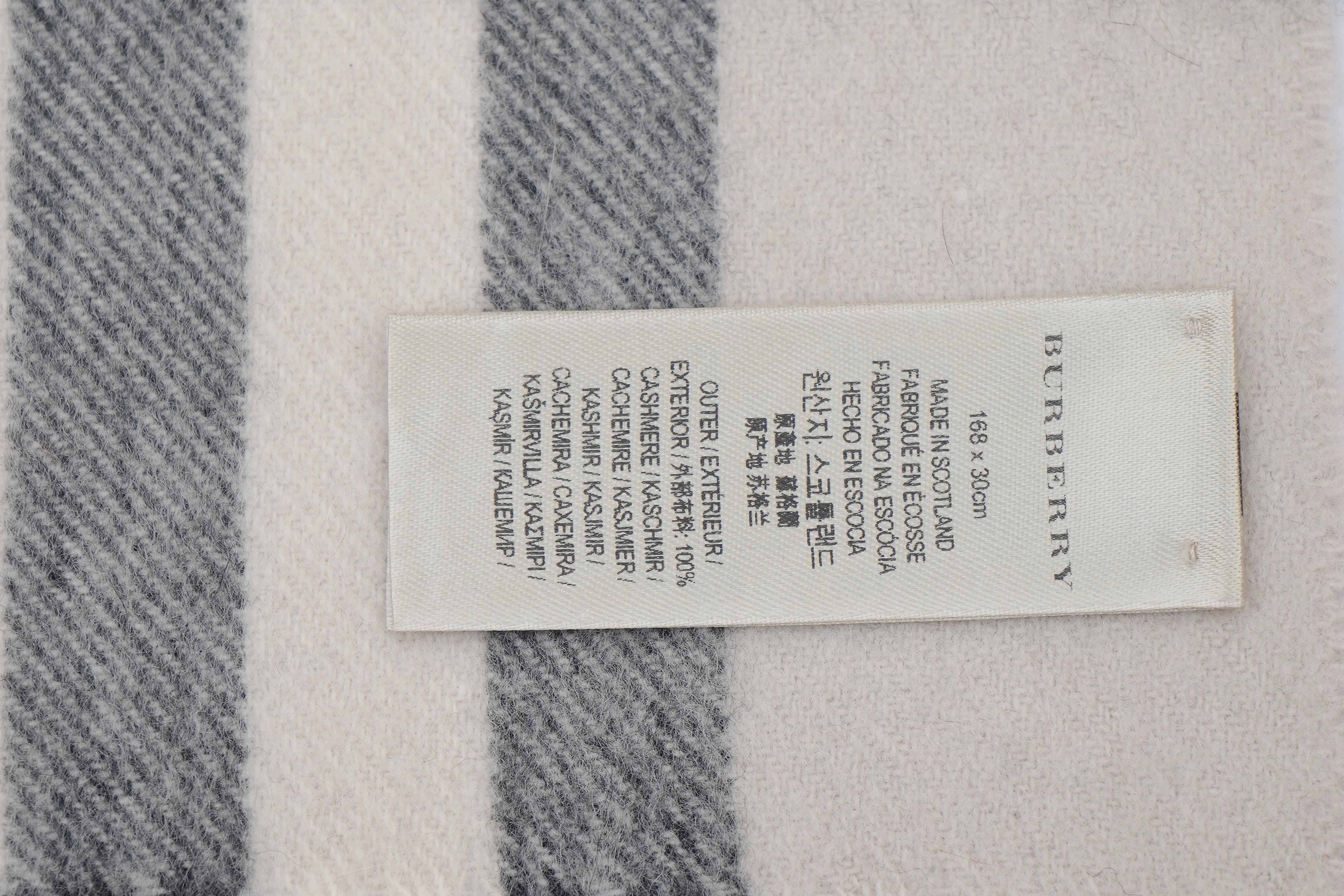 Classic Check Cashmere Ecru/Off-White Scarf