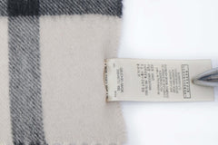 Burberry Pre-Owned Check Cashmere Ecru/Off-White Scarf