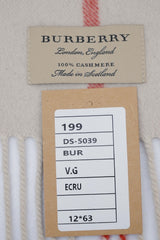 Burberry Pre-Owned Check Cashmere Ecru/Off-White Scarf