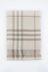 Burberry Pre-Owned Check Cashmere Ecru/Off-White Scarf