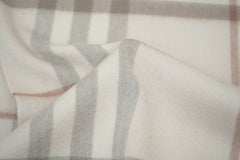 Burberry Pre-Owned Check Cashmere Ecru/Off-White Scarf