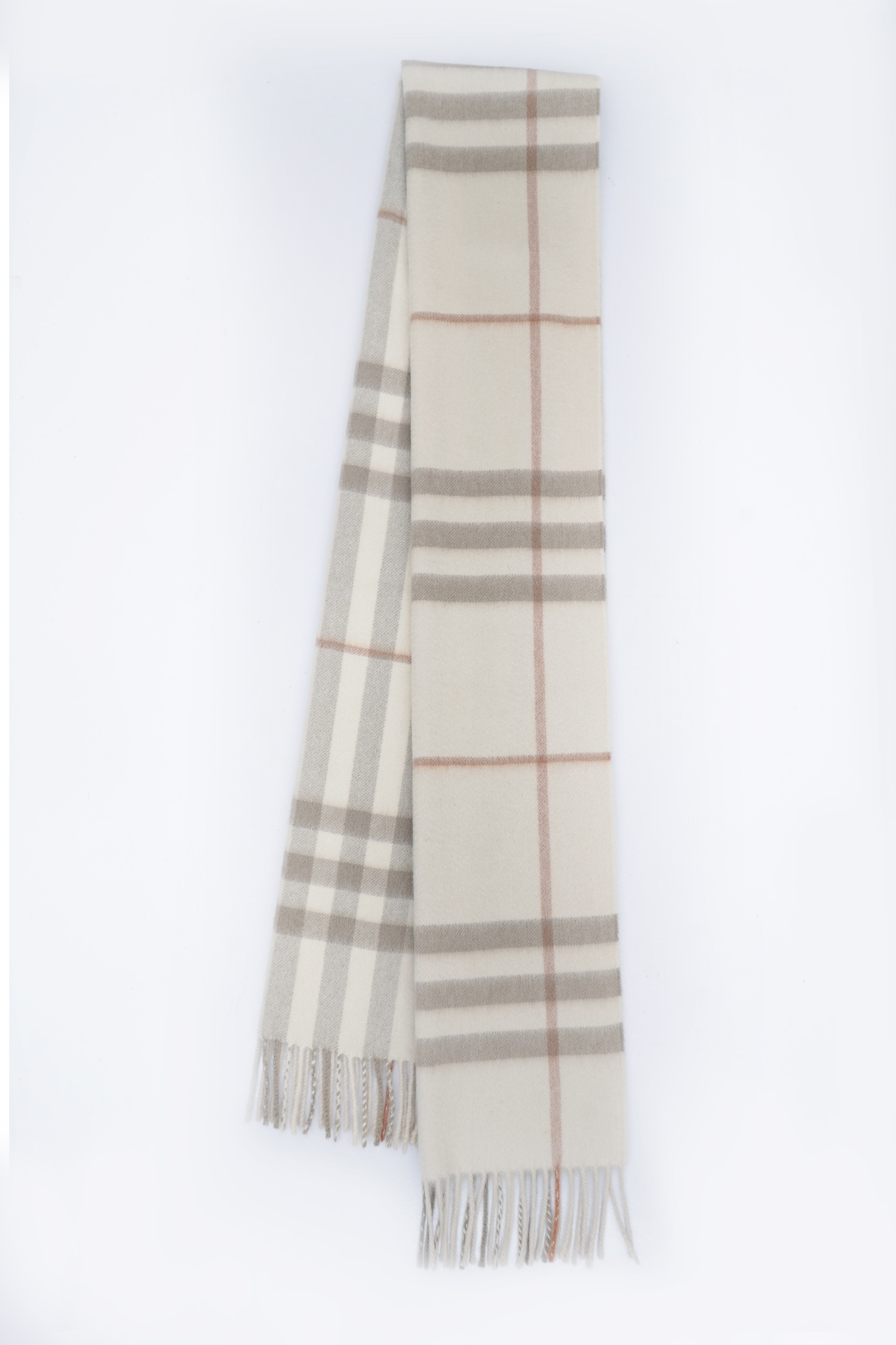 Classic Check Cashmere Ecru/Off-White Scarf