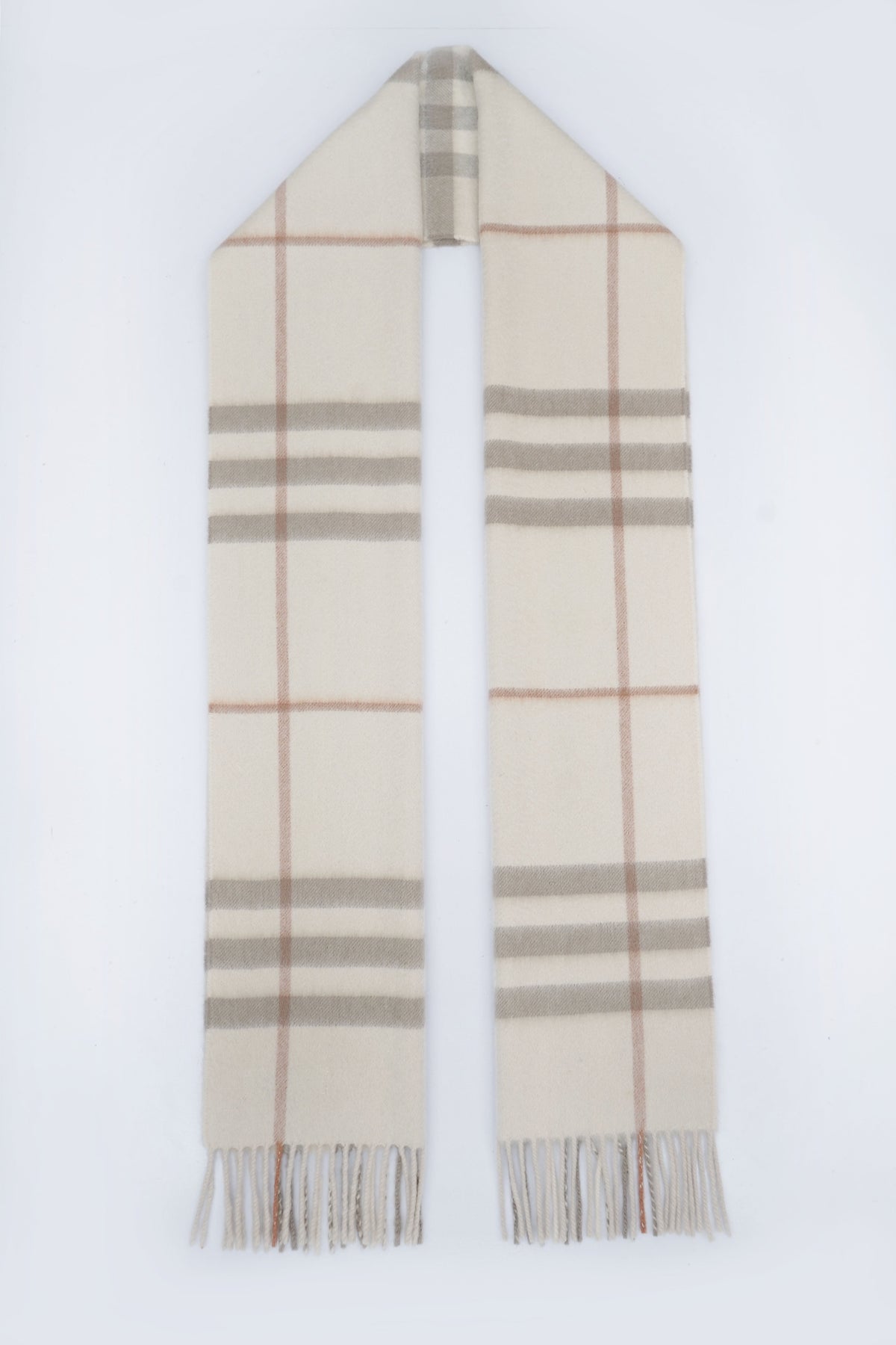 Classic Check Cashmere Ecru/Off-White Scarf