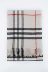 Burberry Pre-Owned Check Cashmere Ecru/Off-White Scarf