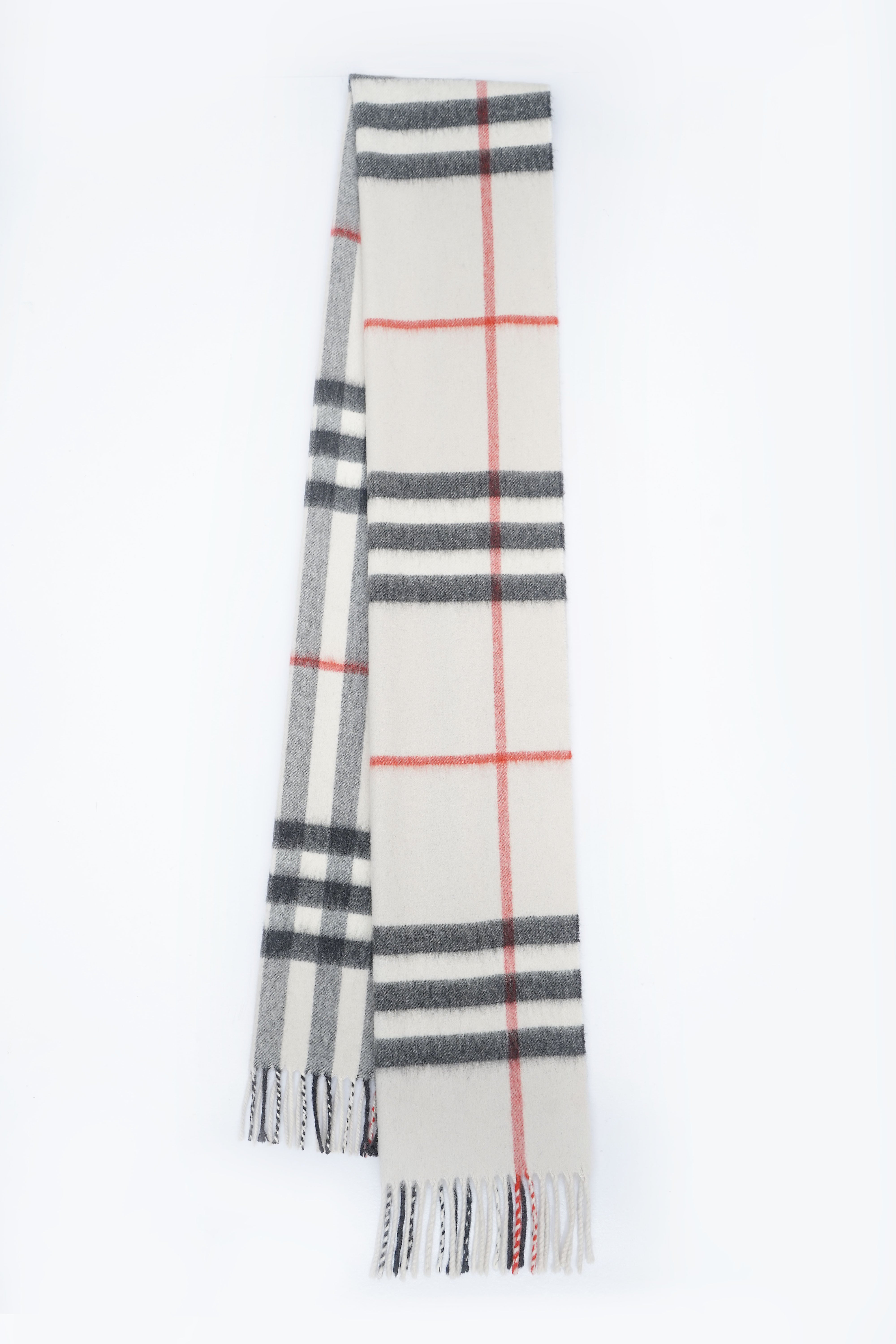 Classic Check Cashmere Ecru/Off-White Scarf