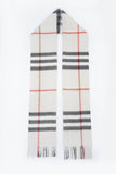 Classic Check Cashmere Ecru/Off-White Scarf