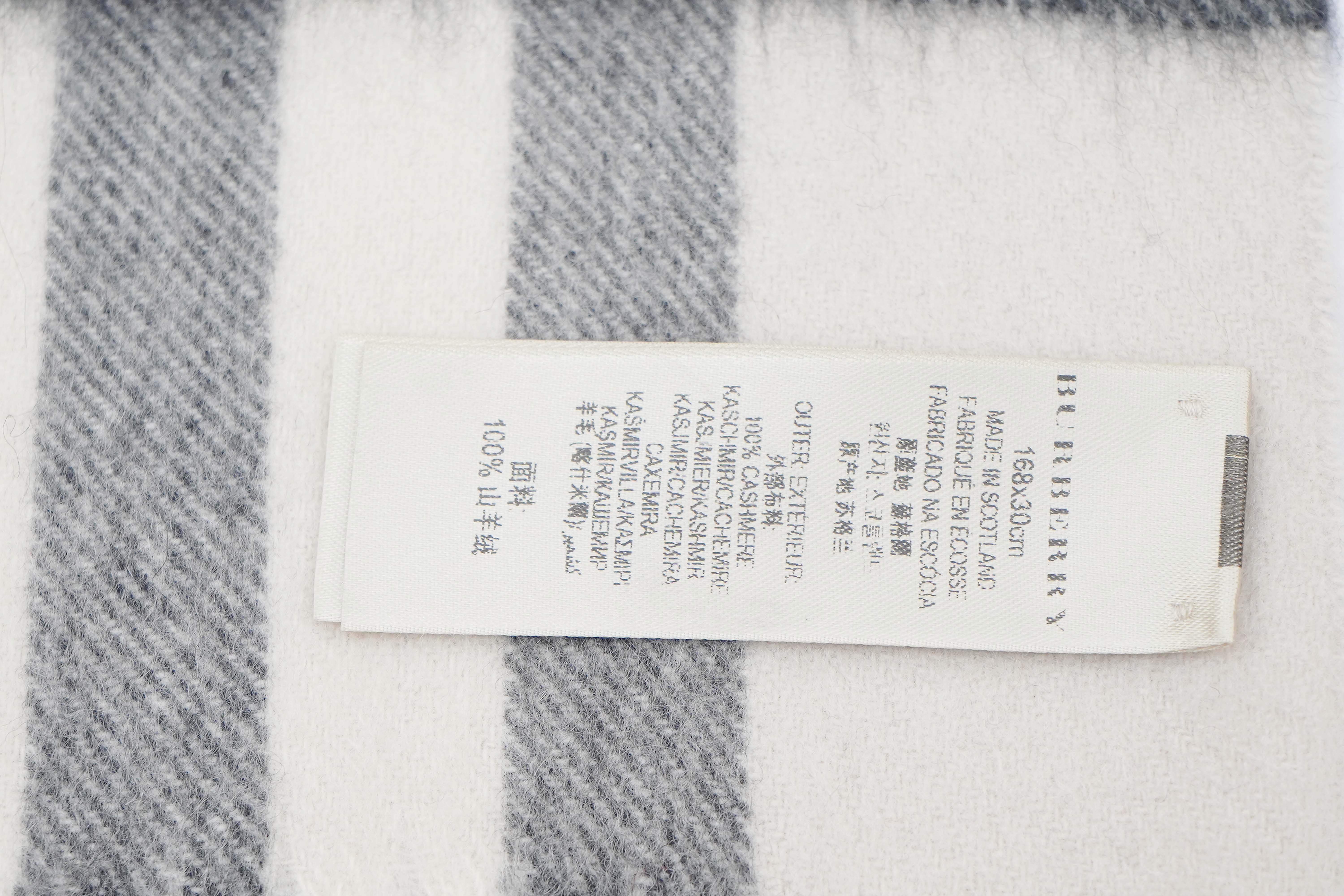 Classic Check Cashmere Ecru/Off-White Scarf