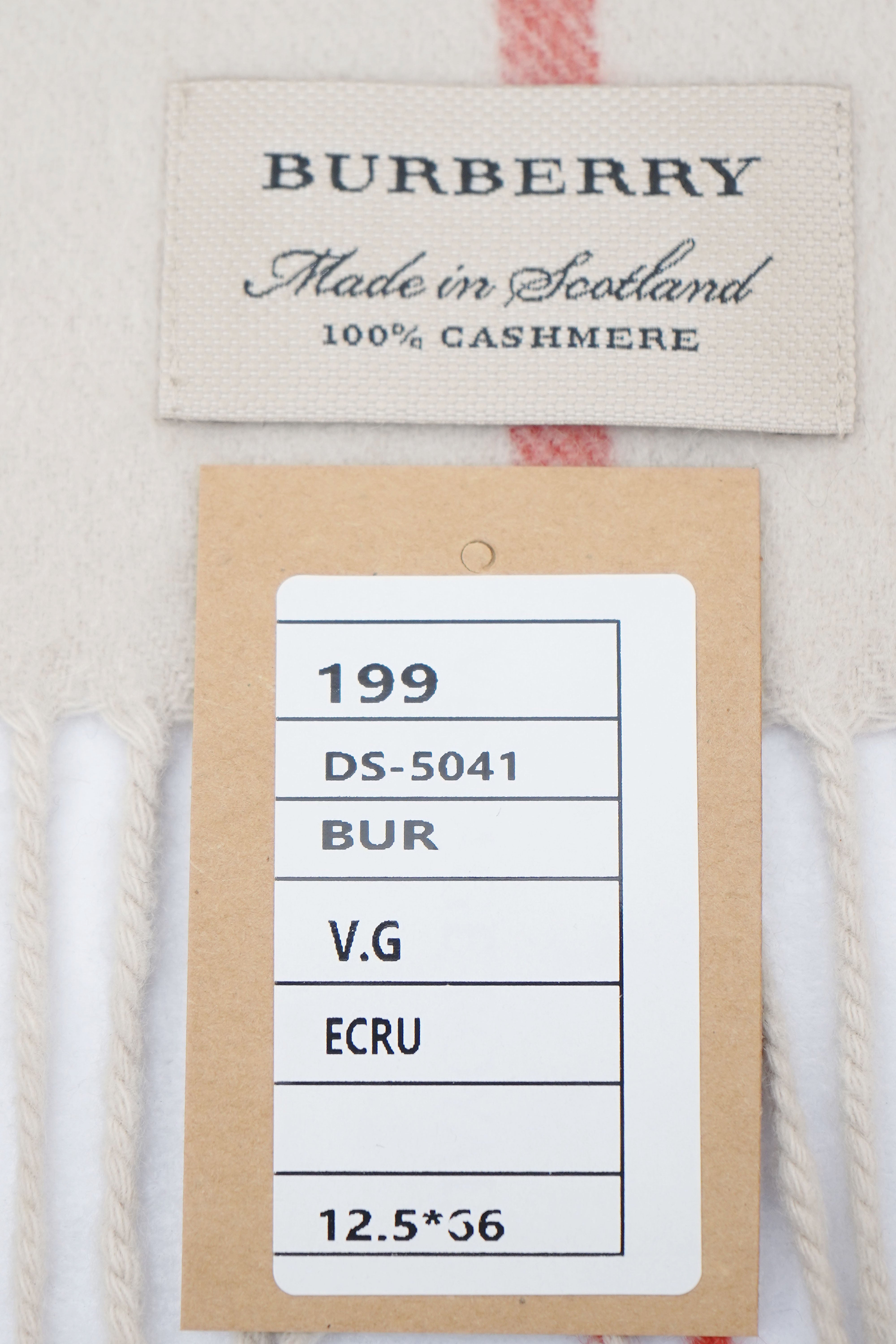 Classic Check Cashmere Ecru/Off-White Scarf