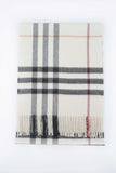 Classic Check Cashmere Ecru/Off-White Scarf