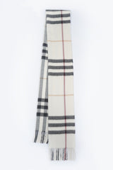 Burberry Pre-Owned Check Cashmere Ecru/Off-White Scarf