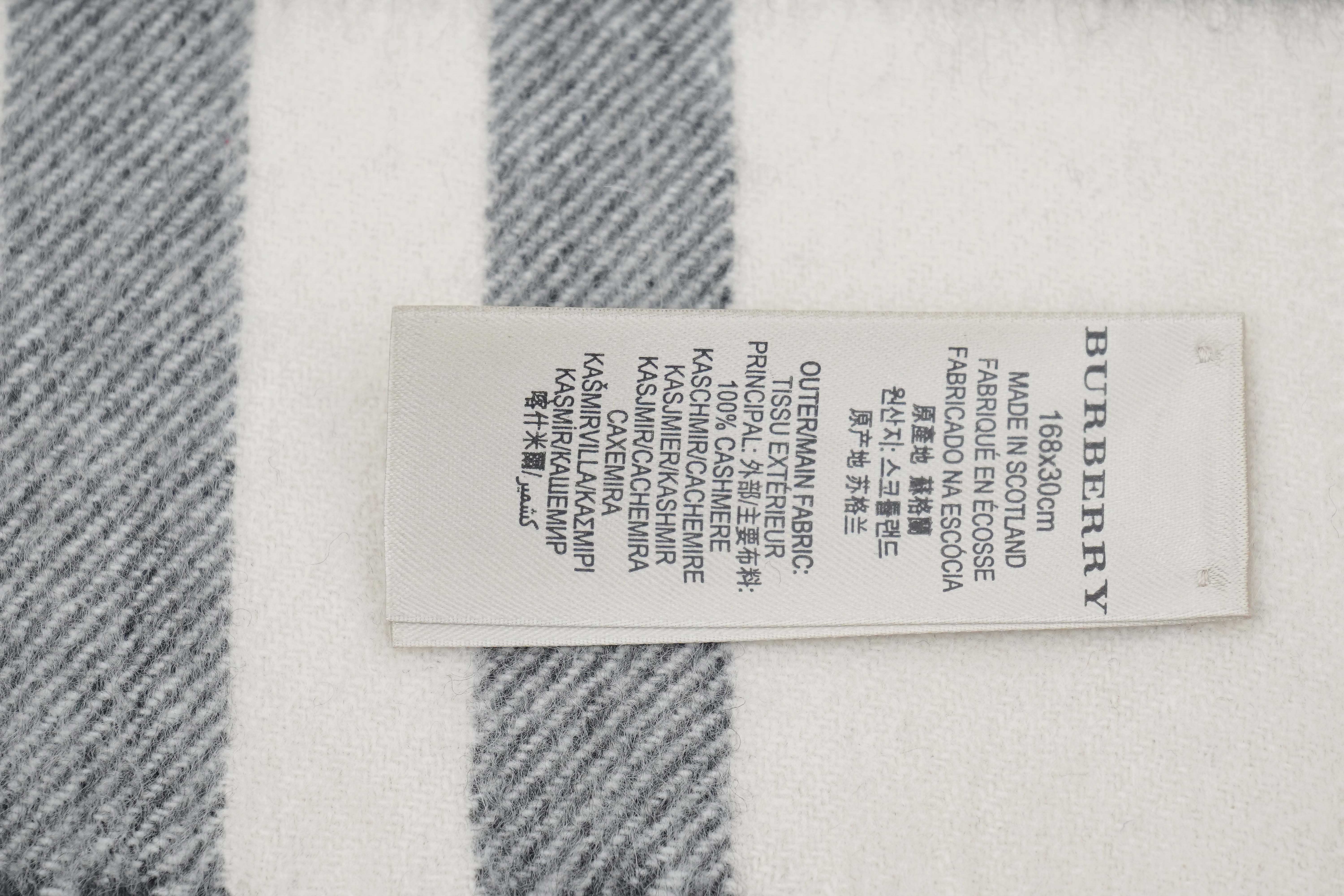 Classic Check Cashmere Ecru/Off-White Scarf