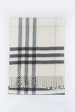 Classic Check Cashmere Ecru/Off-White Scarf