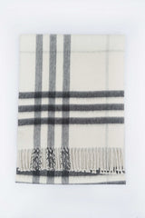 Burberry Pre-Owned Check Cashmere/Polyster Ecru/Off-White Scarf
