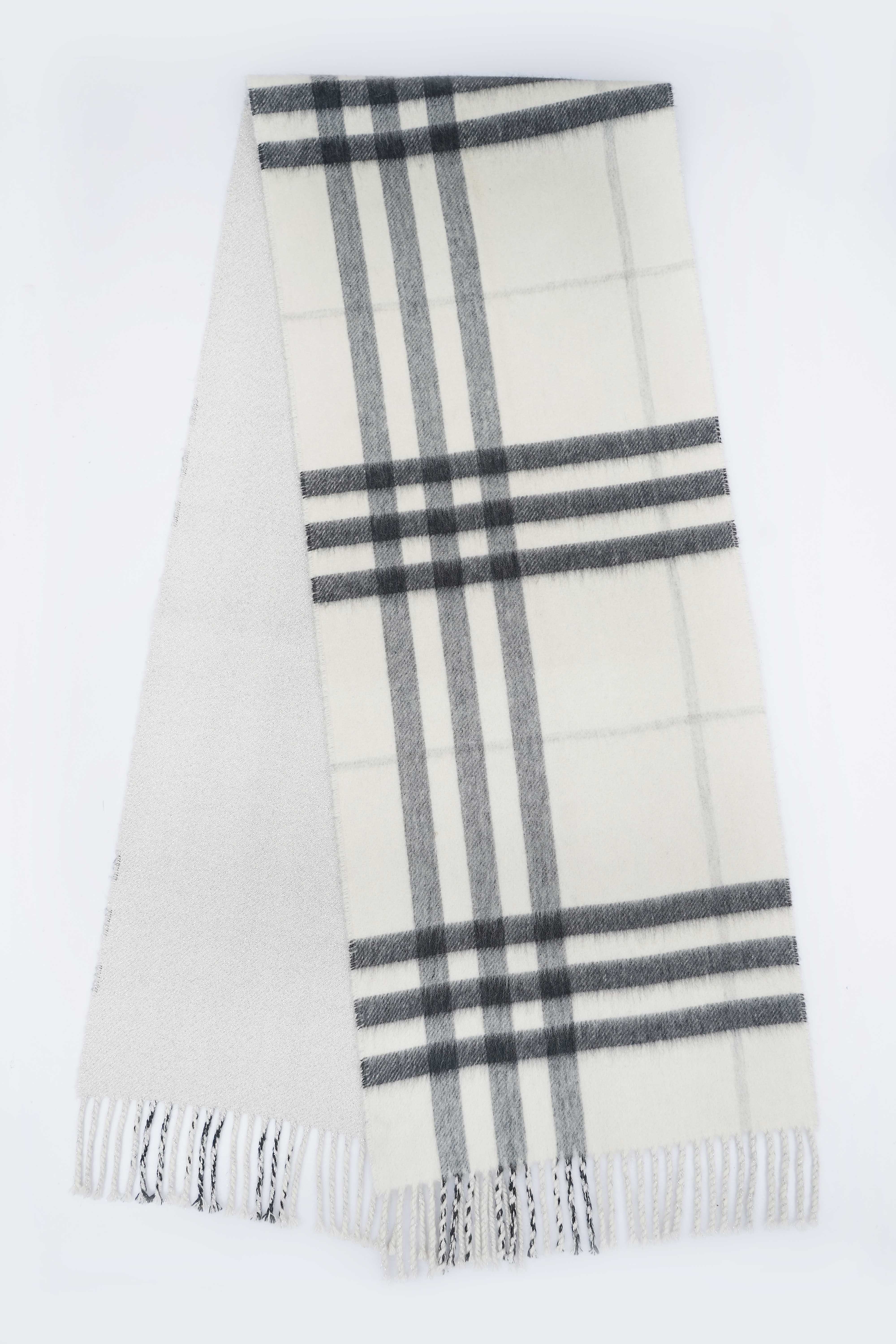 Classic Check Cashmere Ecru/Off-White Scarf